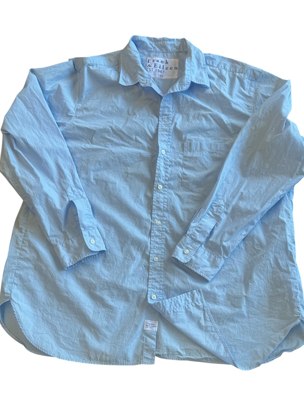 Frank & Eileen Joedy women’s Men's style light Blue Classic Button-Down Shirt - Picture 3 of 10